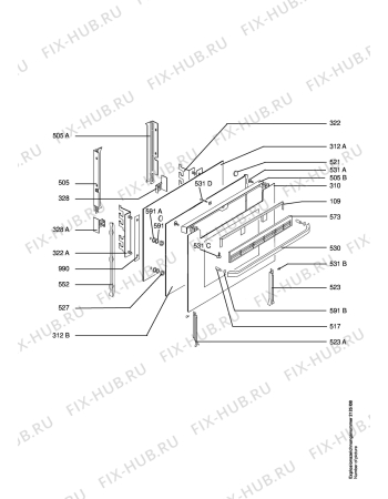 Взрыв-схема плиты (духовки) Aeg E8340-P - Схема узла Section3